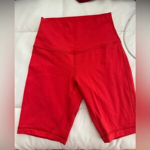 Red Lululemon Biker Shorts 8”